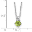 Sterling Silver Rhodium-plated .54PE Peridot 16in w/2in ext Necklace