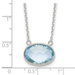 Sterling Silver Polished Oval Blue Topaz 17in w/.5in ext Necklace - Birthstone Company