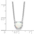 Sterling Silver Rhodium-plated Polished Created Opal 18in Necklace