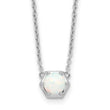 Sterling Silver Rhodium-plated Polished Created Opal 18in Necklace