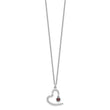 Sterling Silver Rhodium-Platedod-pltd Open Heart .06 Garnet 16in With 2 Inch Extention Necklace - Birthstone Company