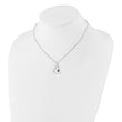 Sterling Silver Rhodium-Platedod-pltd Open Heart .06 Garnet 16in With 2 Inch Extention Necklace - Birthstone Company