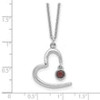 Sterling Silver Rhodium-Platedod-pltd Open Heart .06 Garnet 16in With 2 Inch Extention Necklace - Birthstone Company
