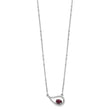 Sterling Silver Rhod-pltd Teardrop Rhod. Garnet 16in w/2in Ext Necklace