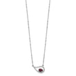 Sterling Silver Rhodium-Platedod-pltd Teardrop Rhodium-Platedod. Garnet 16in With 2 Inch Extention Necklace - Birthstone Company