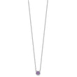 Sterling Silver Rhodium-plated Polished Amethyst Necklace