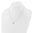 Sterling Silver Rhodium-plated Polished Amethyst Necklace