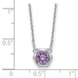 Sterling Silver Rhodium-plated Polished Amethyst Necklace
