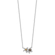 Sterling Silver Rhodium Smoky Quartz and Citrine Turtle 18.75in Necklace