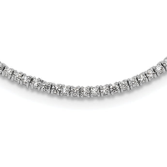 Sterling Silver Rhodium-plated 2mm CZ 16in Tennis Necklace