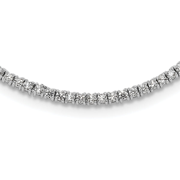 Sterling Silver Rhodium-plated 2mm CZ 16in Tennis Necklace