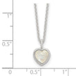 Sterling Silver E-coated Moonstone Heart 18in w/2in ext Necklace