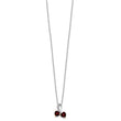 Sterling Silver/14k RH-plated Garnet/Diamond Heart 18in w/2in ext Necklace - Birthstone Company