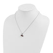 Sterling Silver/14k RH-plated Garnet/Diamond Heart 18in w/2in ext Necklace - Birthstone Company