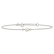 Sterling Silver Freshwater Cultured Pearl 9 inch Plus 1 inch Extender - Total 10 inch Anklet - Birthstone Company