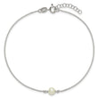 Sterling Silver Freshwater Cultured Pearl 9 inch Plus 1 inch Extender - Total 10 inch Anklet - Birthstone Company