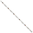 Sterling Silver Polished and Beaded Garnet and Spinel Fancy Link 7.5 inch Bracelet - Birthstone Company