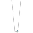 Sterling Silver Rhodium-plated Polished Pear Sky Blue and Emerald-cut White Topaz 16 Inch with 2 Inch Extension Necklace - Birthstone Company