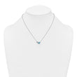 Sterling Silver Rhodium-plated Polished Pear Sky Blue and Emerald-cut White Topaz 16 Inch with 2 Inch Extension Necklace - Birthstone Company