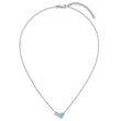 Sterling Silver Rhodium-plated Polished Pear Sky Blue and Emerald-cut White Topaz 16 Inch with 2 Inch Extension Necklace - Birthstone Company