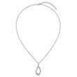 Sterling Silver Rhodium-plated Polished Amethyst Teardrop 16 Inch with 2 Inch Extension Necklace - Birthstone Company