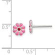 Sterling Silver Madi K Polished Pink & Red Enameled Flower Children's Post Earrings