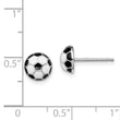 Sterling Silver Madi K Rhodium-plated Polished Black & White Enameled Soccer Ball Children's Post Earrings