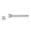 Sterling Silver Madi K Rhodium-plated 2mm Round CZ Children's Stud Earrings