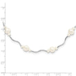 Sterling Silver Rhodium-plated 3-7mm White Near-Round Freshwater Cultured Pearl 13-Station 16 inch with 2.5 inch Extension Necklace