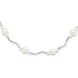 Sterling Silver Rhodium-plated 3-7mm White Near-Round Freshwater Cultured Pearl 13-Station 16 inch with 2.5 inch Extension Necklace
