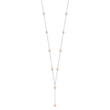 Sterling Silver Rhodium-plated 6-8mm Pink Teardrop and Semi-Round Freshwater Cultured Pearl 6-Station Y-Drop 16 inch Necklace