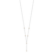 Sterling Silver Rhodium-plated 6-8mm White Teardrop and Semi-Round Freshwater Cultured Pearl 6-Station Y-Drop 16 inch Necklace