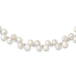 Sterling Silver FW Cultured Button Pearl 16in Necklace