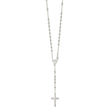 Sterling Silver Polished Beaded Rosary 30 inch Necklace