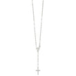 Sterling Silver Polished Bead Rosary 18 inch Necklace