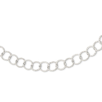 Sterling Silver Fancy Hammered Necklace - Birthstone Company