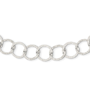 Sterling Silver Fancy Hammered Necklace - Birthstone Company