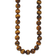 10-10.5mm Smooth Beaded Tiger Eye Necklace w/Sterling S.RH Clasp 18 in - Birthstone Company