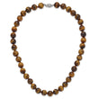 10-10.5mm Smooth Beaded Tiger Eye Necklace w/Sterling S.RH Clasp 18 in - Birthstone Company