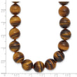 10-10.5mm Smooth Beaded Tiger Eye Necklace w/Sterling S.RH Clasp 18 in - Birthstone Company