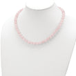10-10.5mm Smooth Beaded Rose Quartz Necklace w/Sterling S.RH Clasp