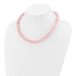 10-10.5mm Smooth Beaded Rose Quartz Necklace With Sterling S.RH Clasp 18 in - Birthstone Company