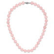 10-10.5mm Smooth Beaded Rose Quartz Necklace With Sterling S.RH Clasp 18 in - Birthstone Company