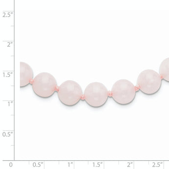 10-10.5mm Smooth Beaded Rose Quartz Necklace w/Sterling S.RH Clasp