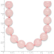 10-10.5mm Smooth Beaded Rose Quartz Necklace With Sterling S.RH Clasp 18 in - Birthstone Company