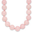 10-10.5mm Smooth Beaded Rose Quartz Necklace With Sterling S.RH Clasp 18 in - Birthstone Company