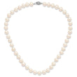 Sterling Silver Rhodium-plated 8-9mm White Near-Round Freshwater Cultured Pearl 16 inch Necklace - Birthstone Company