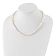 Sterling Silver Rhodium-plated 8-9mm White Near-Round Freshwater Cultured Pearl 16 inch Necklace - Birthstone Company