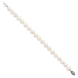 Sterling Silver Rhodium-plated 8-9mm White Near-Round Freshwater Cultured Pearl 16 inch Necklace - Birthstone Company