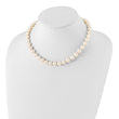 Sterling Silver Rhodium-plated 9-10mm White Near-Round Freshwater Cultured Pearl 16 inch Necklace - Birthstone Company